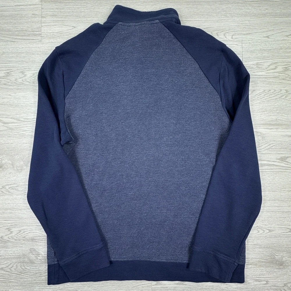 Calvin Klein Men's Pullover Quarter Zip Blue‎ XL Heathered Raglan Sweatshirt